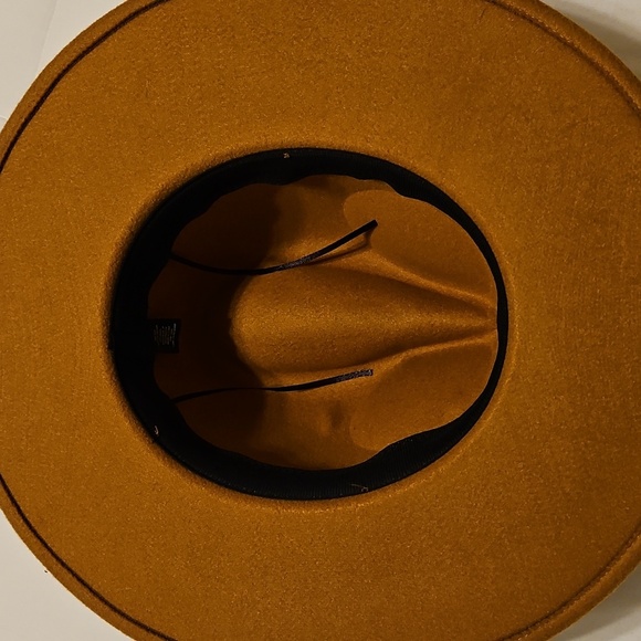 Stylish Orange Wide-Brim Hat One Zise - Picture 5 of 6